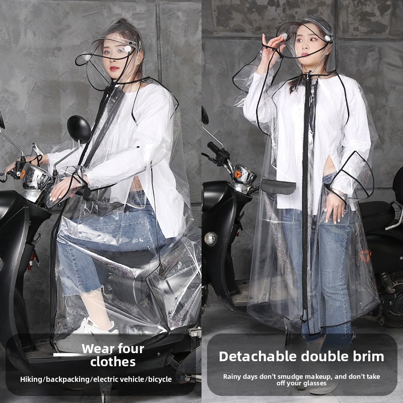 Transparent EVA Rain Poncho Ho - огляд і ціна Cycling Commute In Rain
