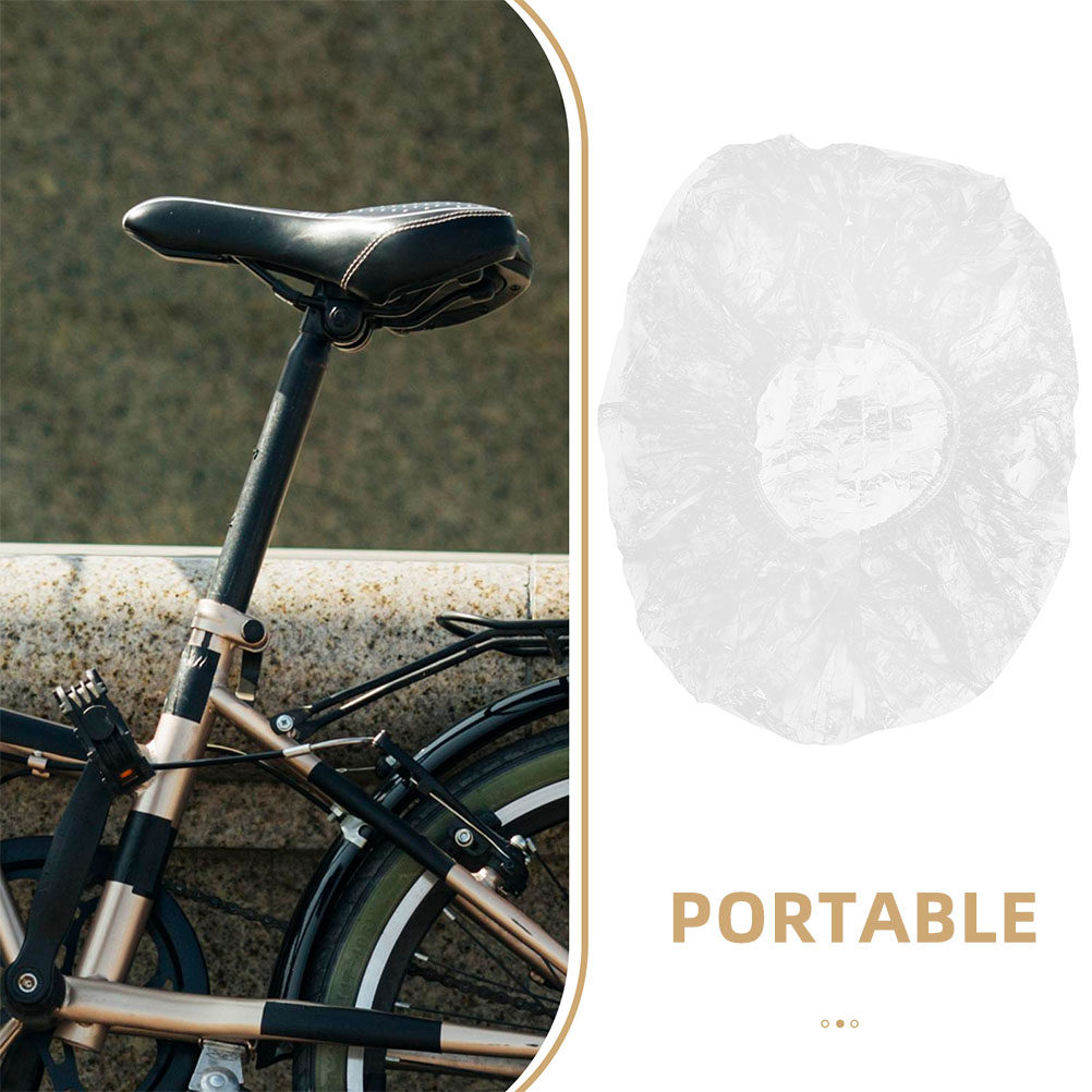 100Pcs Waterproof Saddle Cover - огляд і ціна Cycling Commute In Rain