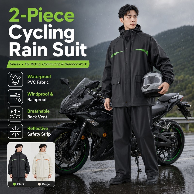 Unisex 2-Piece Waterproof Cycl - огляд і ціна Cycling Commute In Rain