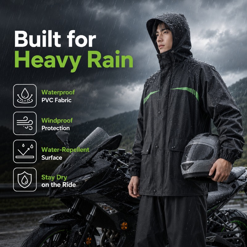 Unisex 2-Piece Waterproof Cycl - огляд і ціна Cycling Commute In Rain